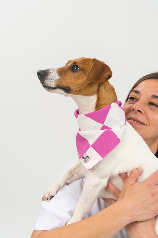 Bandana maxi cuadros rosa