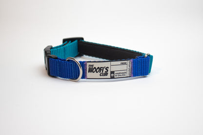 Collar para perro sostenible aquamarina y azul