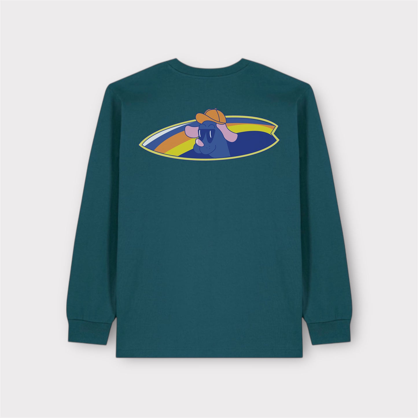 Camiseta de manga larga verde - Surfing Woofi