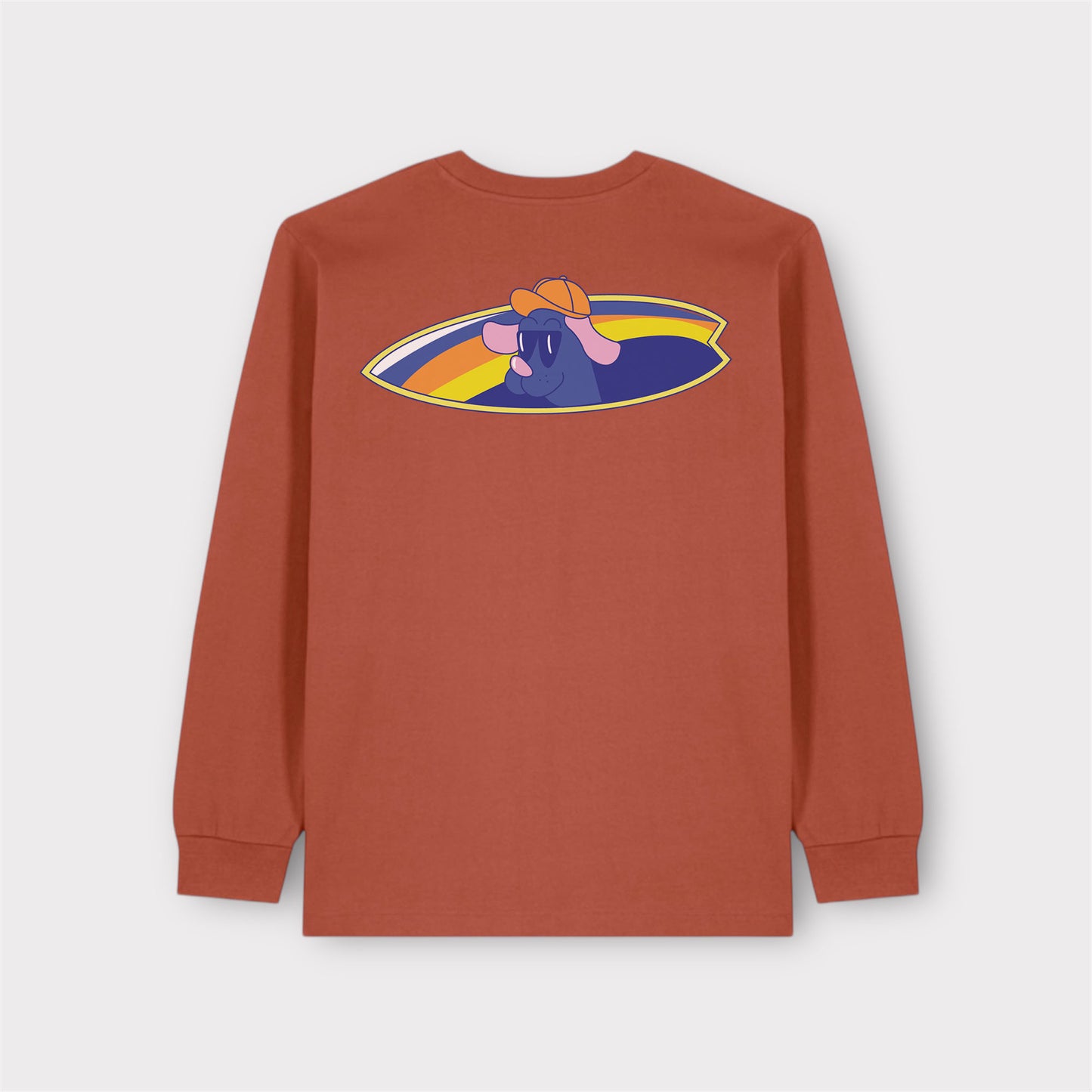 Camiseta de manga larga teja - Surfing Woofi